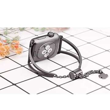 Secbolt Stainless Steel Bands Compatible with Apple Watch Band 38mm 40mm 41mm 42mm 44mm 45mm 46mm 49mm iWatch Series 10/9/Ultra/SE/8/7/6/5/4/3/2/1, Dressy Metal Bangle Bracelet Women