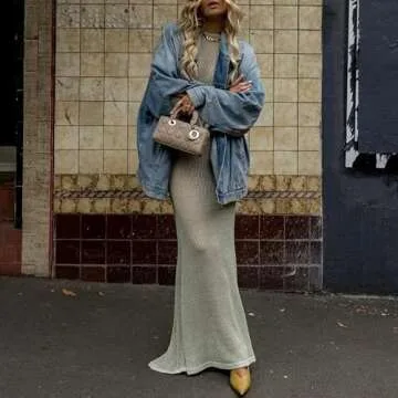 SOOKABEILA Women Crochet Knit Cover Up Maxi Dress Y2K Sheer Mesh Long Dress Sexy Backless Bikini Bathing Suit Coverups(E-1 Crochet Green,S)