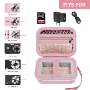 Carrying & Protective Case for Digital Camera, AbergBest 21 Mega Pixels 2.7" LCD Rechargeable HD/Kod...