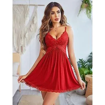 Avidlove Sexy Nightgown - Comfortable Lace Chemise Sleepwear