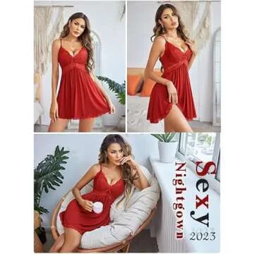 Avidlove Sexy Nightgown - Comfortable Lace Chemise Sleepwear
