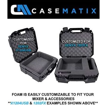 CASEMATIX 17" Hard Shell Audio Mixer Travel Case Compatible with Behringer Xenyx X1204USB, 1204USB, QX1204USB, Q1204USB, 1202FX, 1202, 802, Q802USB, QX1202USB, QX1002USB, 1002B, Q1202USB