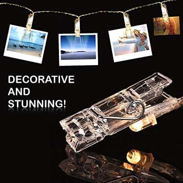 Brighter MZD8391 Dimmable 50 LED Clip String Lights