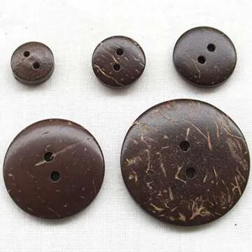 Chenkou Craft 100pcs Brown Coconut Buttons for Sewing