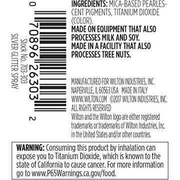 Wilton Edible Silver Glitter Spray - Dazzling Cake Decoration 0.35 oz