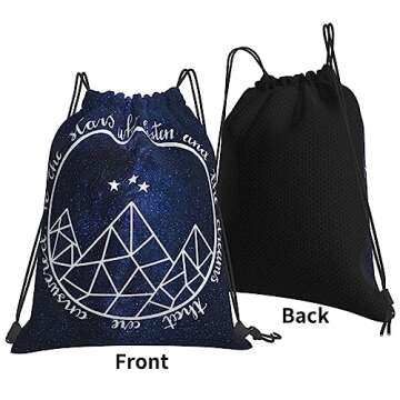 Acotar - To The Stars Who Listen Drawstring Backpack Sport Bag Gym Sack String Bag Yoga Travel Sackpack For Men Women
