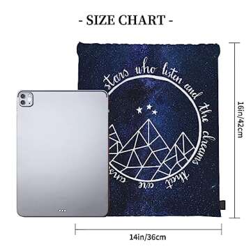Acotar - To The Stars Who Listen Drawstring Backpack Sport Bag Gym Sack String Bag Yoga Travel Sackpack For Men Women
