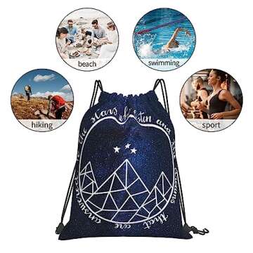 Acotar - To The Stars Who Listen Drawstring Backpack Sport Bag Gym Sack String Bag Yoga Travel Sackpack For Men Women