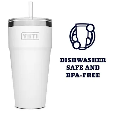 YETI Rambler 26 oz Insulated Cup with Straw Lid White