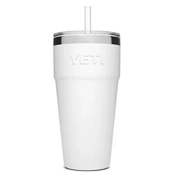 YETI Rambler 26 oz Insulated Cup with Straw Lid White