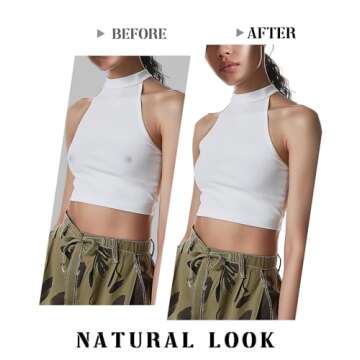 VOCH GALA Nipple Covers 2 Pairs-Seamless and Sheer Adhesive Silicone Nipple Pasties for Women Reusable, Sticky Breast Petals Crème