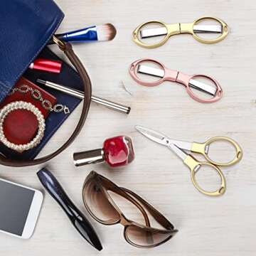 Tatuo 6 Pcs Folding Scissors Safety Portable Travel Scissors Small Stainless Steel Sharp Telescopic Cutter Pocket Retractable Scissors for Home Office Craft Office Outdoor