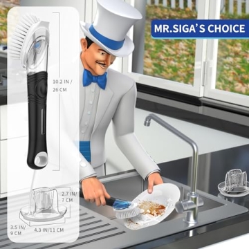 MR.SIGA Soap Dispensing Dish Brush Efficient Kitchen Cleaning