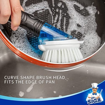 MR.SIGA Soap Dispensing Dish Brush Efficient Kitchen Cleaning