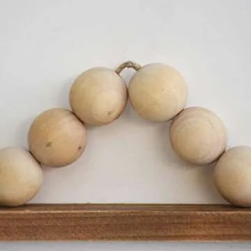 AshleeOaks Farmhouse Wood Hot Cocoa Served Here Sign with Wood Bead Hanger, Framed Wood Cocoa Decor for Hot Chocolate Bar, Kitchen, Dining Room, 15.75"L