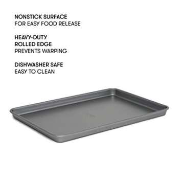Cooking Light Heavy Duty Nonstick Bakeware Carbon Steel Baking Sheet or Cookie Sheet with Quick Rele...
