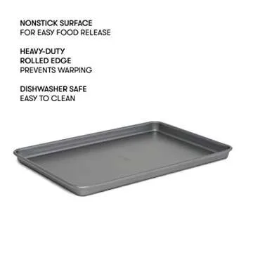 Cooking Light Heavy Duty Nonstick Bakeware Carbon Steel Baking Sheet or Cookie Sheet with Quick Rele...