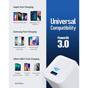 USB C Charger 20W, Anker 511 Charger , PIQ 3.0 Durable Compact Fast Charger, Anker Nano for iPhone 14/14 Plus/14 Pro/14 Pro Max/13, Galaxy, Pixel 4/3, iPad/ iPad mini (Cable Not Included)