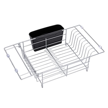 Dish Drying Rack,Expandable Sink Drying Rack for Kitchen Counter,Over Sink or in Sink Dish Drying Ra...
