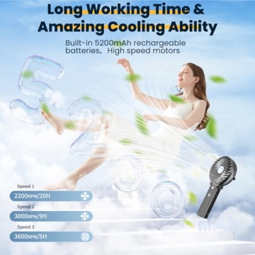 HandFan 5200mAh Portable Handheld Fan for Summer Bliss