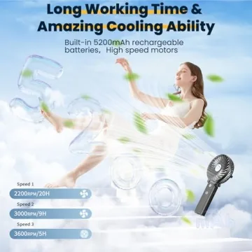 HandFan 5200mAh Portable Handheld Fan for Summer Bliss