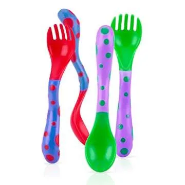 Nuby Colorful Forks and Spoons Set for Toddlers