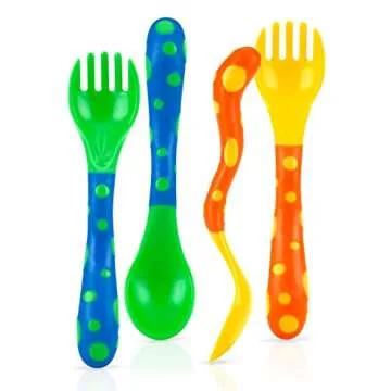 Nuby Colorful Forks and Spoons Set for Toddlers
