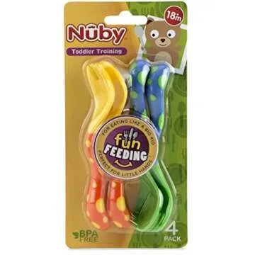 Nuby Colorful Forks and Spoons Set for Toddlers