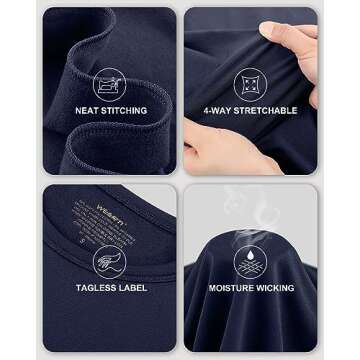 WEERTI Thermal Underwear for Women Long Johns with Fleece Lined, Base Layer Women Cold Weather Top Bottom Navy