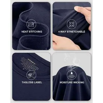 WEERTI Thermal Underwear for Women Long Johns with Fleece Lined, Base Layer Women Cold Weather Top Bottom Navy