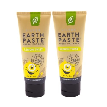 Redmond Earthpaste - Natural Non-Fluoride Toothpaste, 4 Ounce Tube (2 Pack, Lemon Twist)