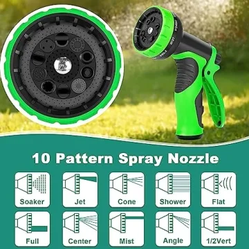 75 ft Expandable Garden Hose, 2025 Upgraded Retractable Flexible Water Hose 75ft with 10 Function Spray Nozzle, Lightweight, Kink-free,Expanding Hoses With 3/4" Solid Brass Fittings