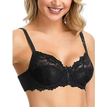 Wingslove Women's Sexy Lace Bra Non Padded Full Coverage