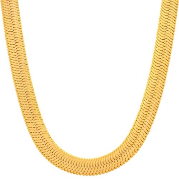 LIFETIME JEWELRY Flexible Herringbone Chain Necklace 24k Gold Plated, 20 inches