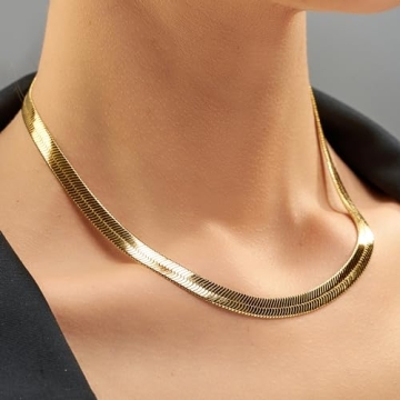 LIFETIME JEWELRY 7mm Herringbone Chain Necklace Gold