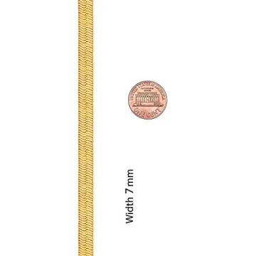 LIFETIME JEWELRY 7mm Herringbone Chain Necklace Gold