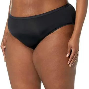 Amazon Essentials Women's Hipster Underwear (Available in Plus Size), Pack of 6, Black/Dusted Pearl, Medium