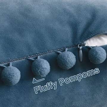 Top Finel Dusty Blue Throw Pillow Covers Set of 2 Soft Velvet 18x18