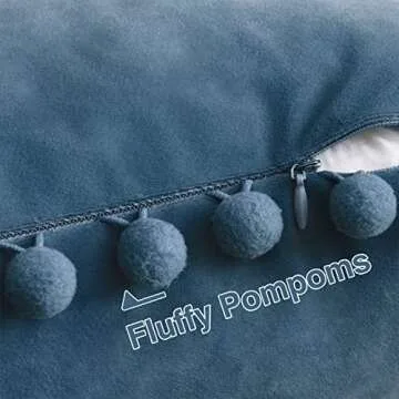 Top Finel Dusty Blue Throw Pillow Covers Set of 2 Soft Velvet 18x18