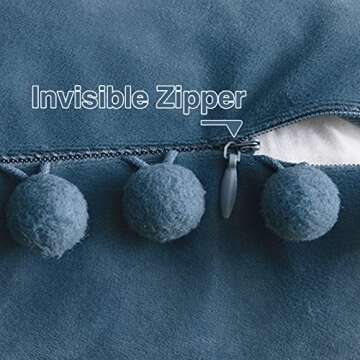 Top Finel Dusty Blue Throw Pillow Covers Set of 2 Soft Velvet 18x18