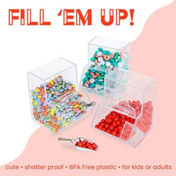 Hammont Acrylic Candy Boxes - 6 Pack with Designer Appeal