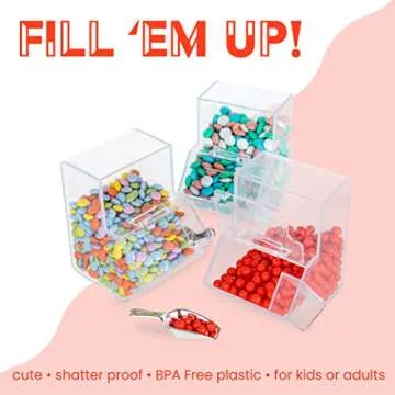 Hammont Acrylic Candy Boxes - 6 Pack with Designer Appeal