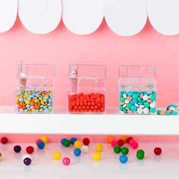 Hammont Acrylic Candy Boxes - 6 Pack with Designer Appeal