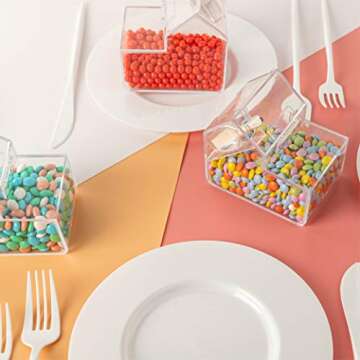 Hammont Acrylic Candy Boxes - 6 Pack with Designer Appeal