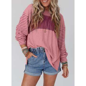 Dokotoo Long Sleeve Shirts 2025 Spring Outfits Trendy Womens Tops Cute Sweatshirt Business Casual Lo...