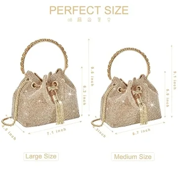 TOPALL Rhinestone Evening Bag Sparkly Purse for Women