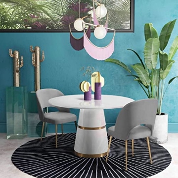 TOV Rosa Modern Round Dining Table with Gold Base