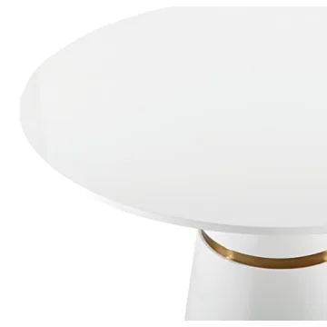 TOV Rosa Modern Round Dining Table with Gold Base