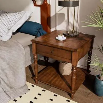MODERION End Table with Drawer and Open Shelf for Any Space