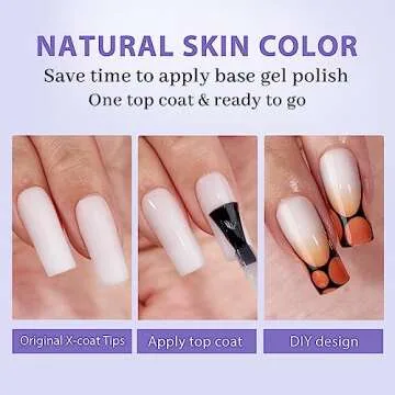 BTArtboxnails Square Gel Nail Tips Long - Pre Colored Milky White Soft Gel Nail Tips, Milky White Press on Nails, Natural XCOATTIPS Pre Applied Tip Primer